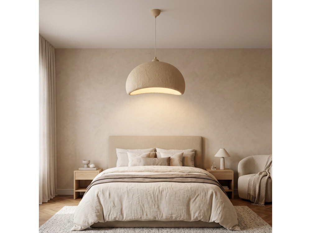 "Beta" Metal Pendant Light - 40 x 32 cm - Beige
