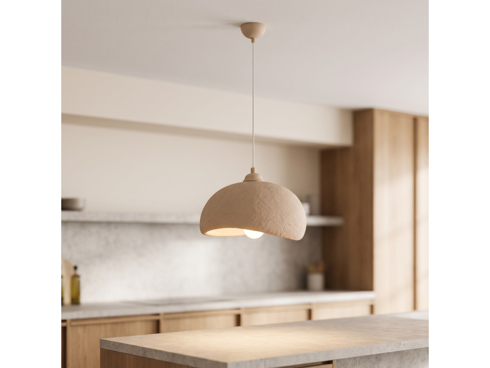 "Beta" Metal Pendant Light - 30 x 24 cm - Beige