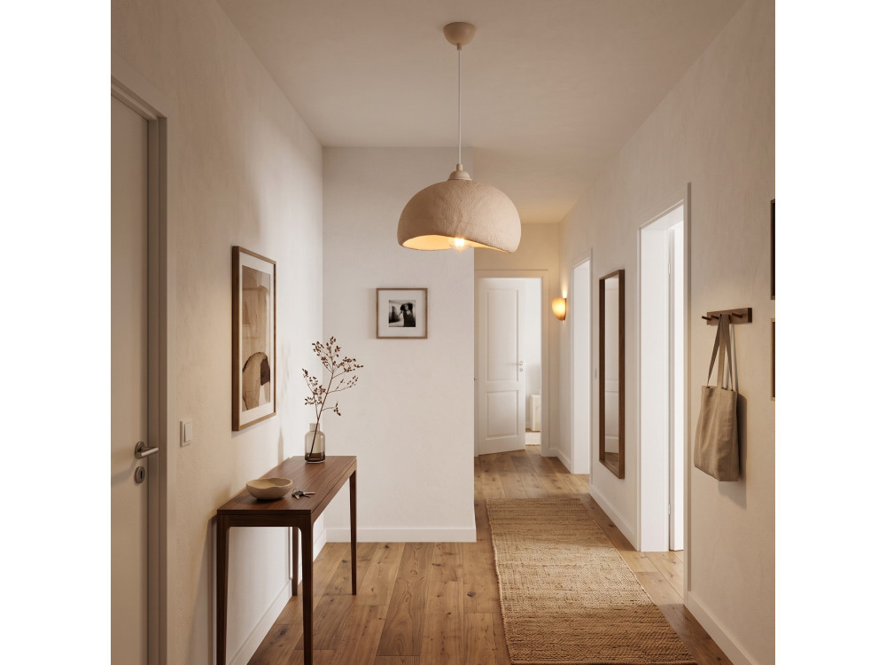 "Beta" Metal Pendant Light - 30 x 24 cm - Beige