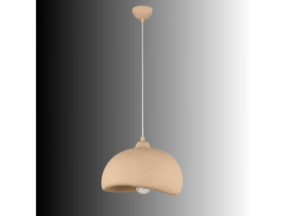 "Beta" Metal Pendant Light - 30 x 24 cm - Beige