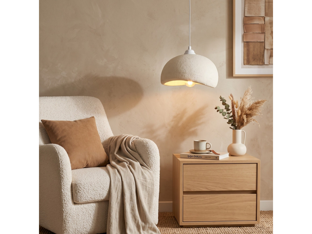"Beta" Metal Pendant Light - 30 x 24 cm - White