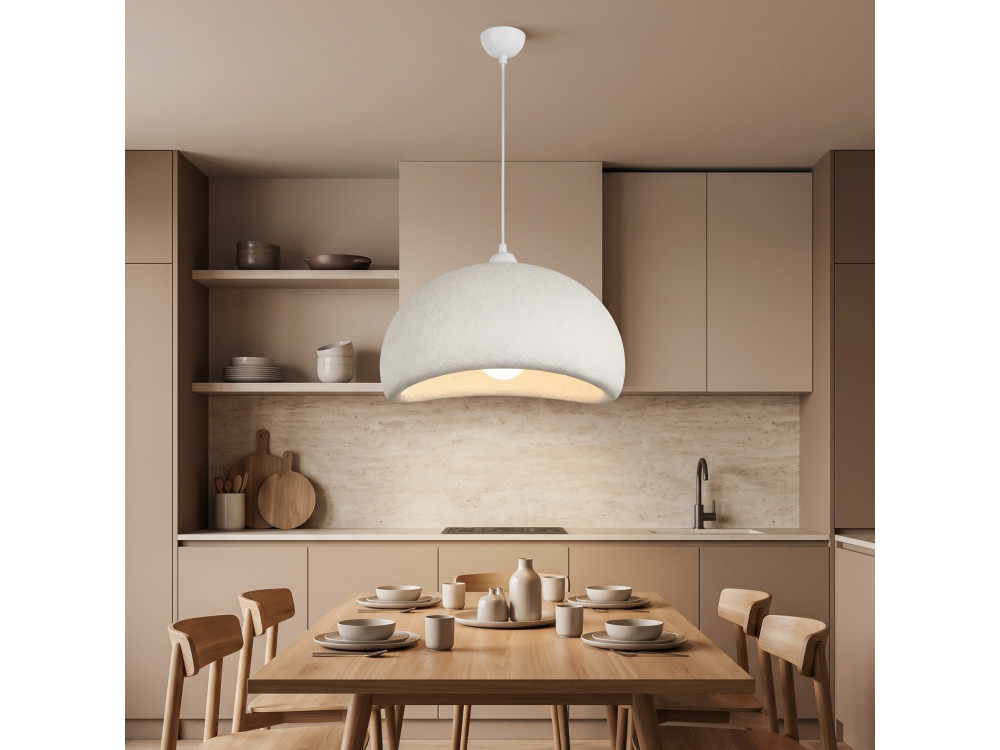 "Beta" Metal Pendant Light - 40 x 32 cm - White