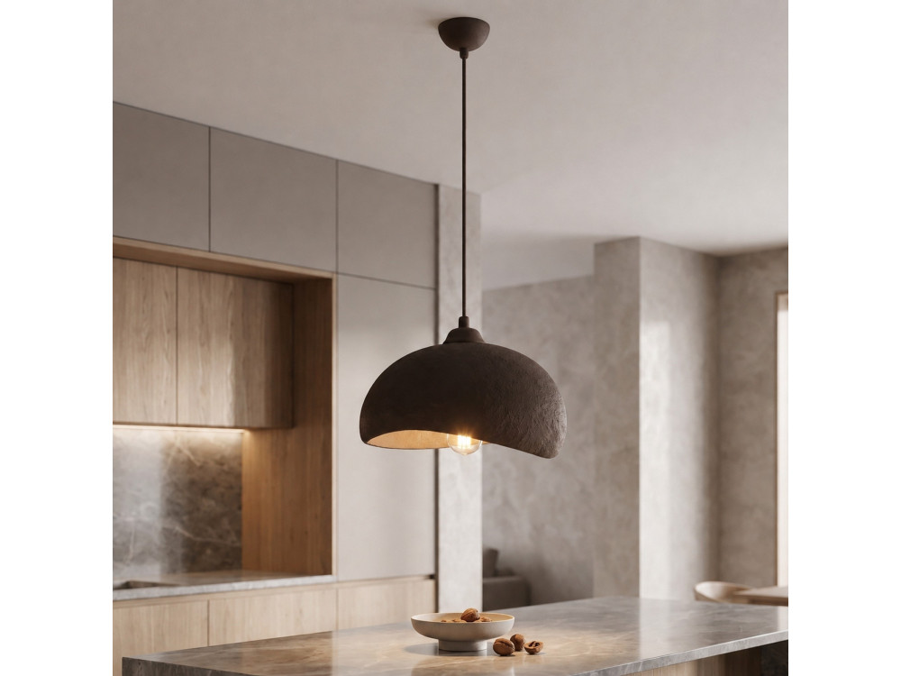 "Beta" Metal Pendant Light - 30 x 24 cm - Brown