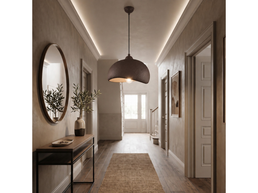 "Beta" Metal Pendant Light - 30 x 24 cm - Brown