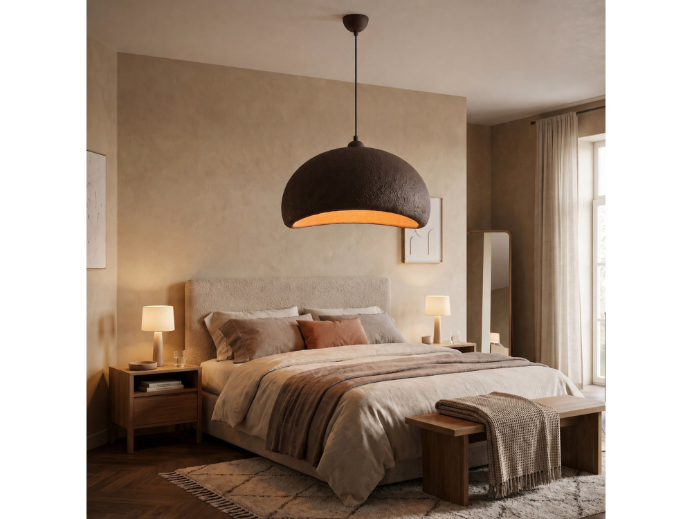 "Beta" Metal Pendant Light - 40 x 32 cm - Brown