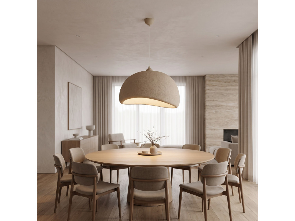 "Beta" Metal Pendant Light - 50 x 40 cm - Beige