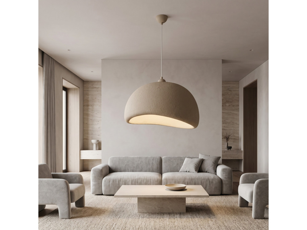 "Beta" Metal Pendant Light - 50 x 40 cm - Beige