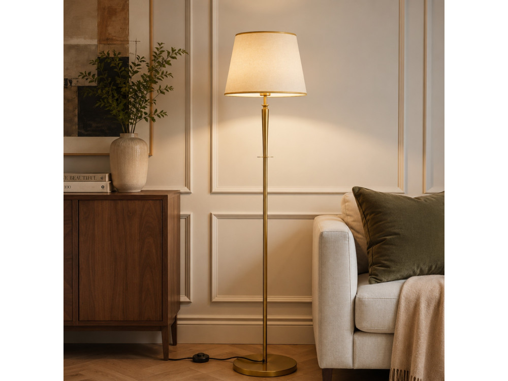 "Milano" Metal Floor Lamp - 40 x 40 cm - Beige