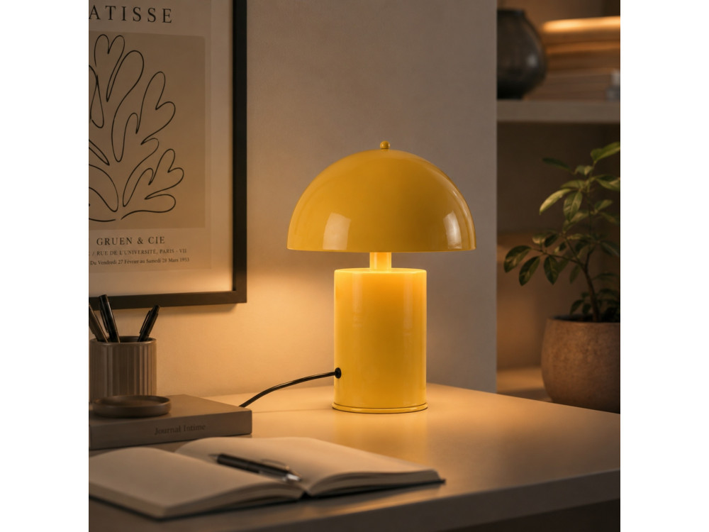 "Pera" Metal Table Lamp - 26 x 26 cm - Yellow