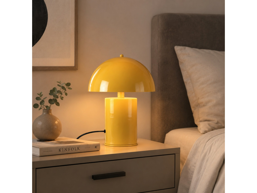 "Pera" Metal Table Lamp - 26 x 26 cm - Yellow