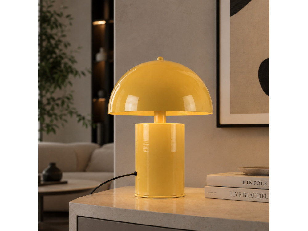"Pera" Metal Table Lamp - 26 x 26 cm - Yellow