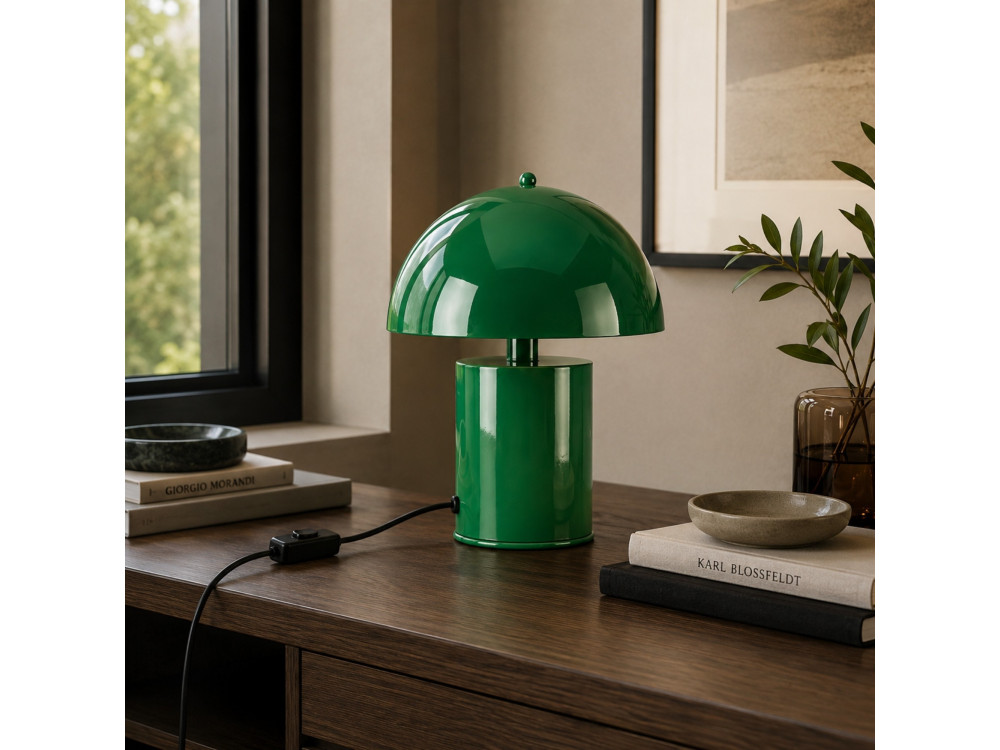 "Pera" Metal Table Lamp - 26 x 26 cm - Dark Green