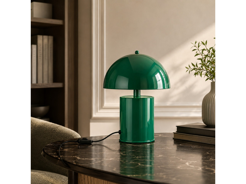 "Pera" Metal Table Lamp - 26 x 26 cm - Dark Green