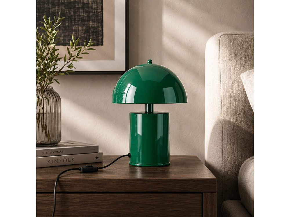 "Pera" Metal Table Lamp - 26 x 26 cm - Dark Green