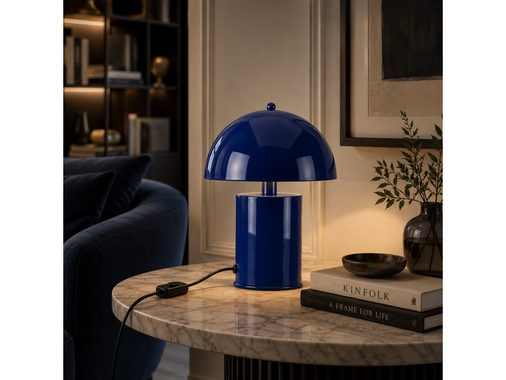 "Pera" Metal Table Lamp - 26 x 26 cm - Navy Blue