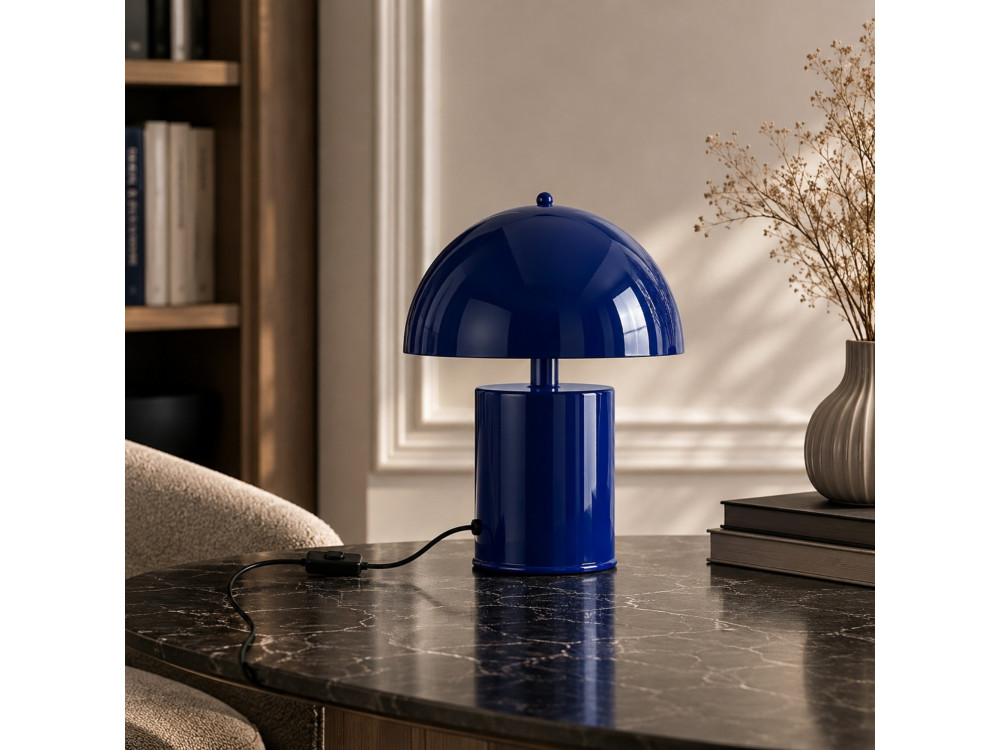 "Pera" Metal Table Lamp - 26 x 26 cm - Navy Blue