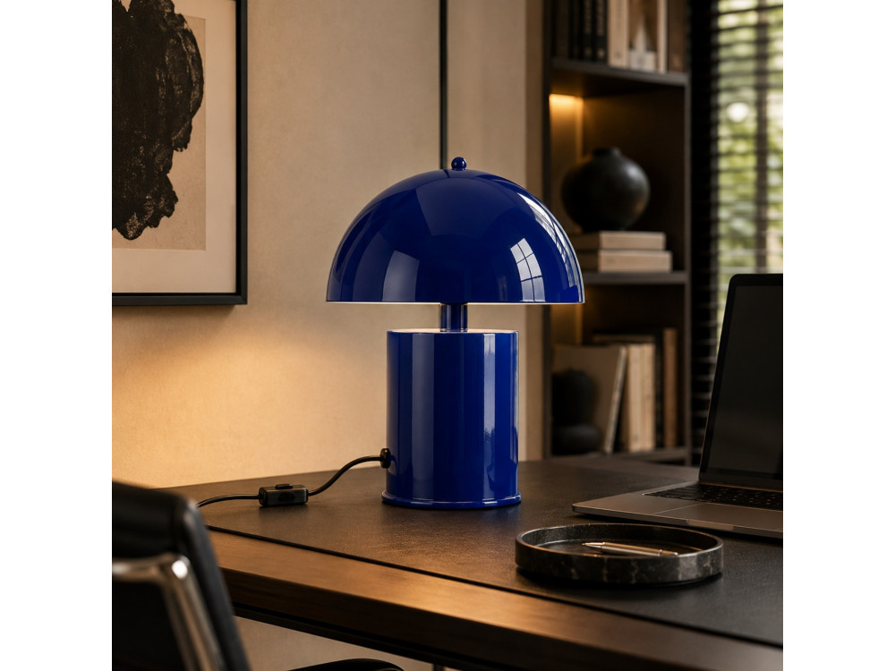 "Pera" Metal Table Lamp - 26 x 26 cm - Navy Blue