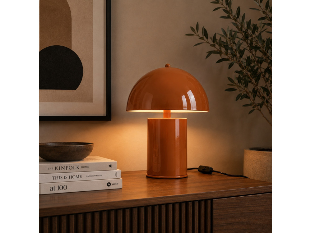 "Pera" Metal Table Lamp - 26 x 26 cm - Orange
