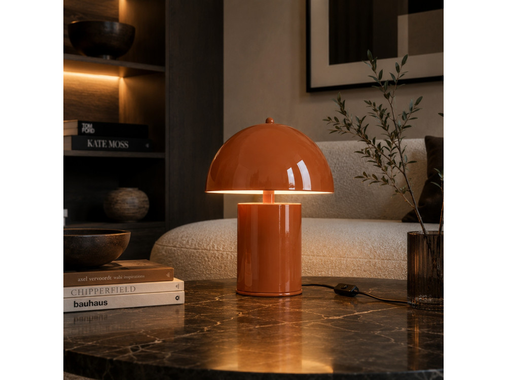 "Pera" Metal Table Lamp - 26 x 26 cm - Orange