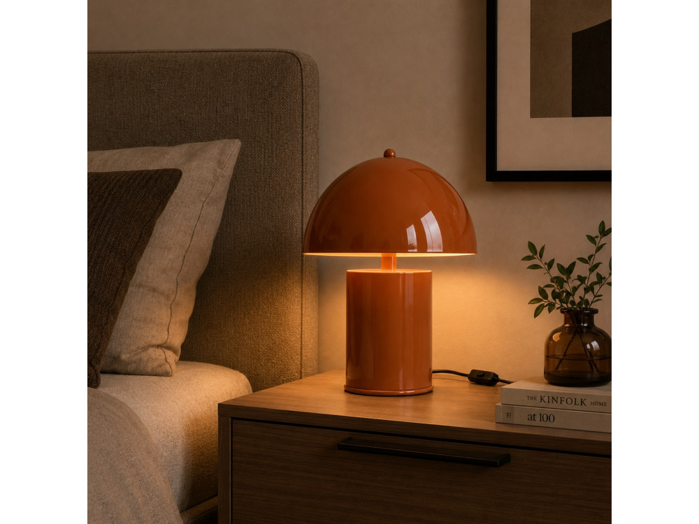 "Pera" Metal Table Lamp - 26 x 26 cm - Orange