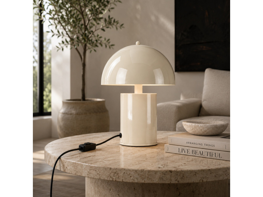 "Pera" Metal Table Lamp - 26 x 26 cm - Beige