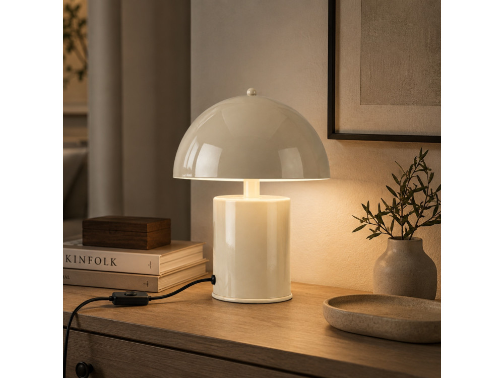 "Pera" Metal Table Lamp - 26 x 26 cm - Beige