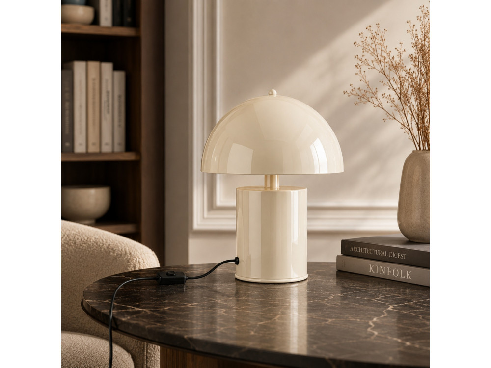 "Pera" Metal Table Lamp - 26 x 26 cm - Beige