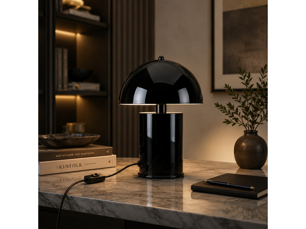 "Pera" Metal Table Lamp - 26 x 26 cm - Black