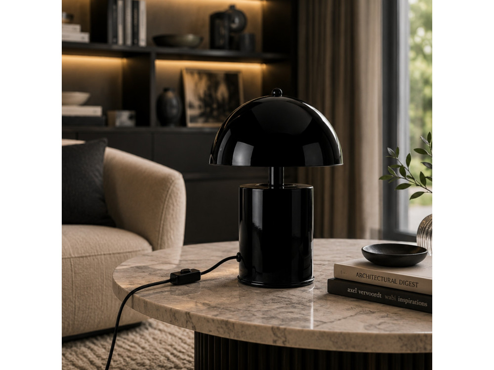 "Pera" Metal Table Lamp - 26 x 26 cm - Black
