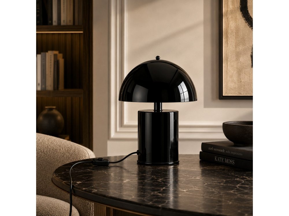 "Pera" Metal Table Lamp - 26 x 26 cm - Black