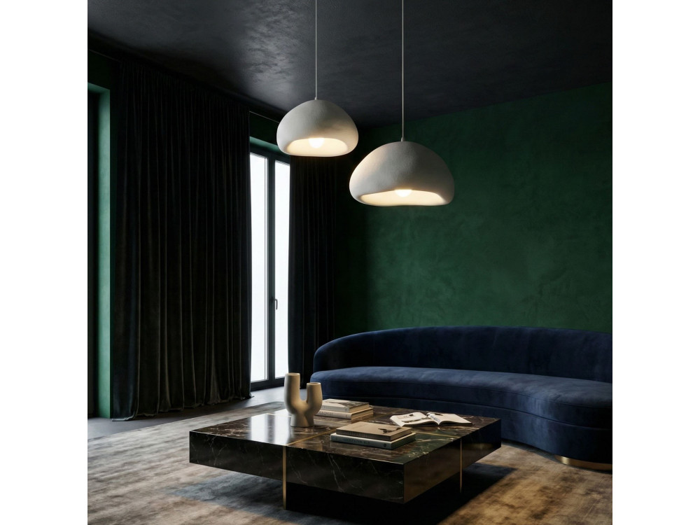 "Loval" Metal Chandelier - 70 x 40 cm - White