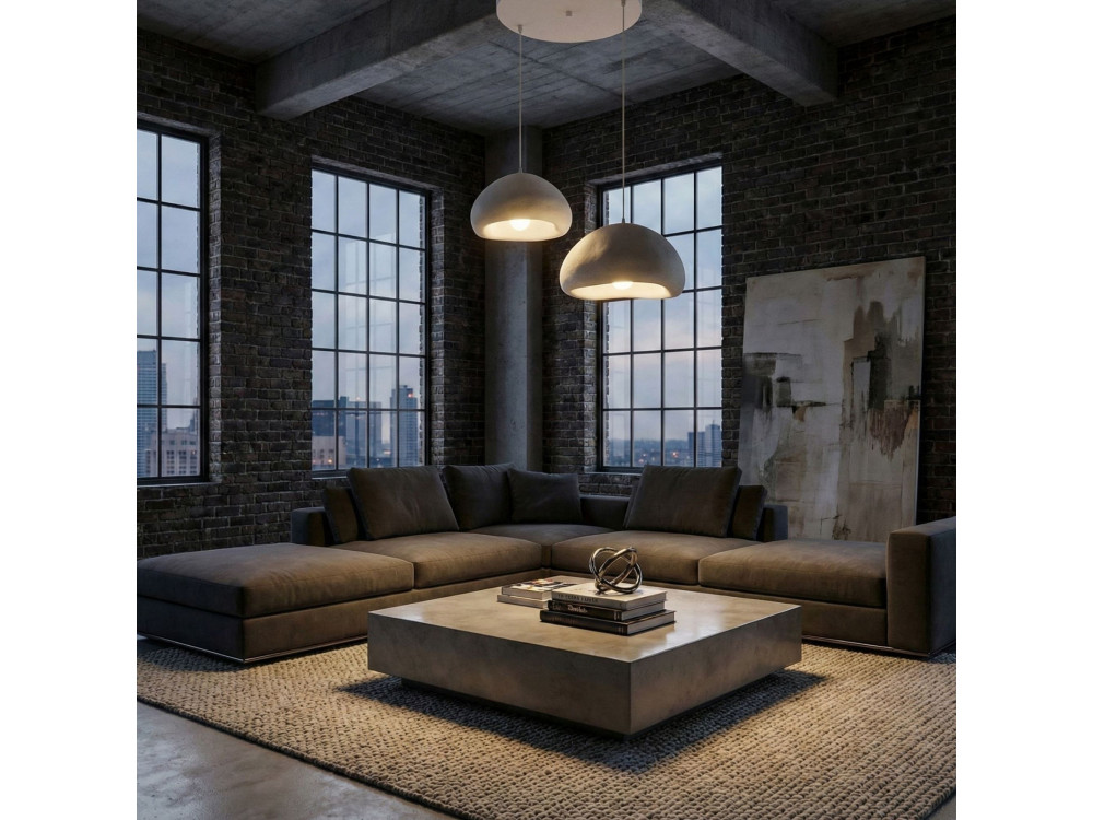"Loval" Metal Chandelier - 70 x 40 cm - White