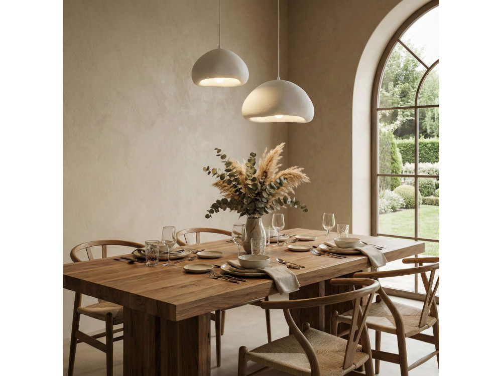"Loval" Metal Chandelier - 70 x 40 cm - White