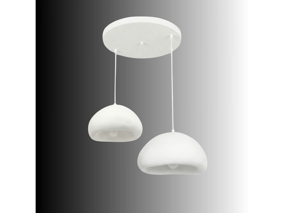 "Loval" Metal Chandelier - 70 x 40 cm - White