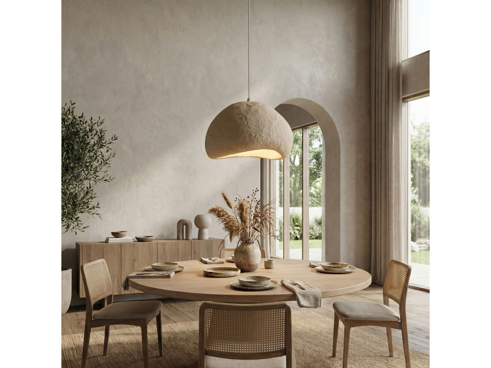 "Loval" Metal Pendant Light - 50 x 44 cm - Beige