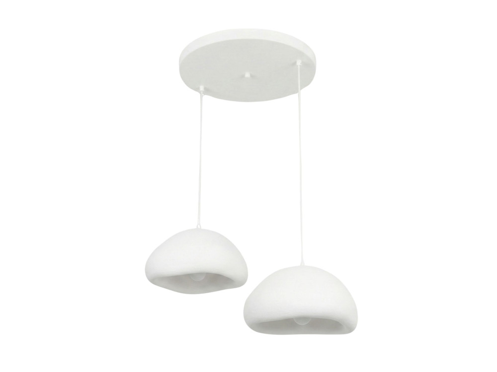 "Loval" Metal Chandelier - 74 x 40 cm - White