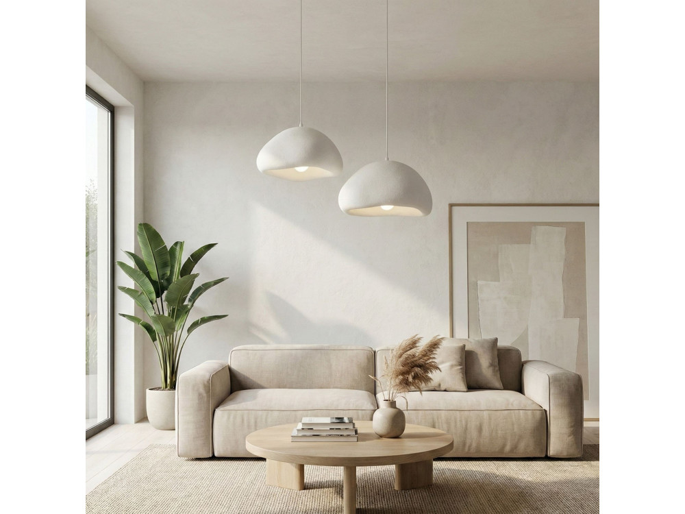 "Loval" Metal Chandelier - 74 x 40 cm - White