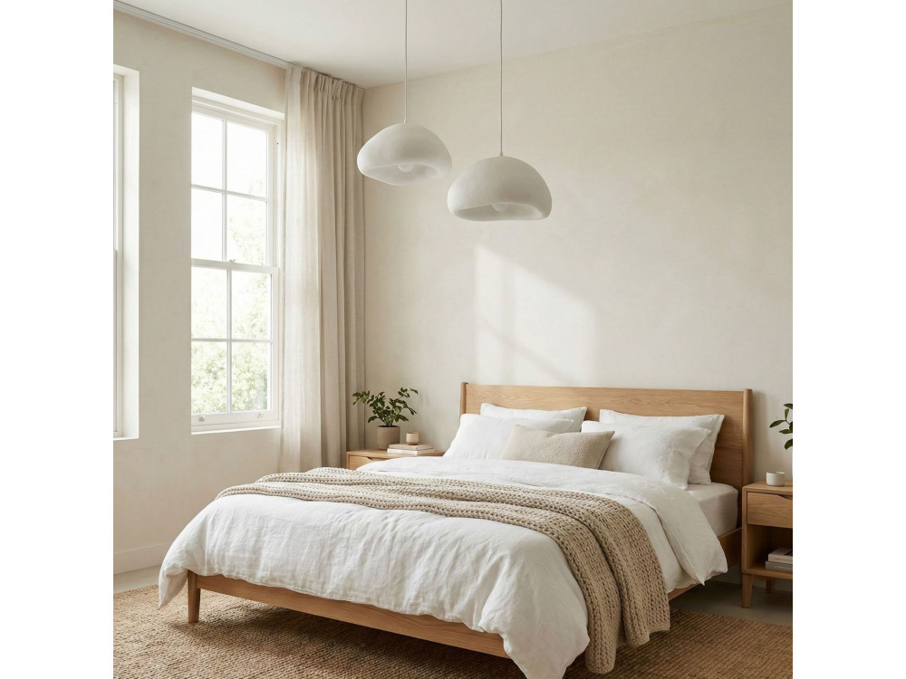 "Loval" Metal Chandelier - 74 x 40 cm - White