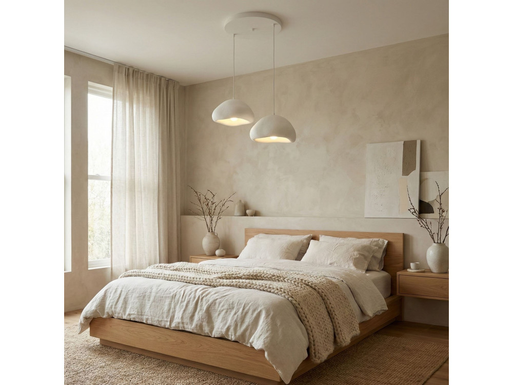 "Loval" Metal Chandelier - 74 x 40 cm - White