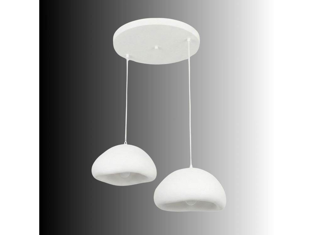 "Loval" Metal Chandelier - 74 x 40 cm - White