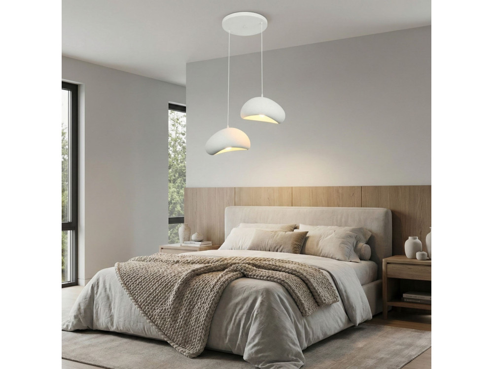 "Loval" Metal Chandelier - 45 x 27 cm - White