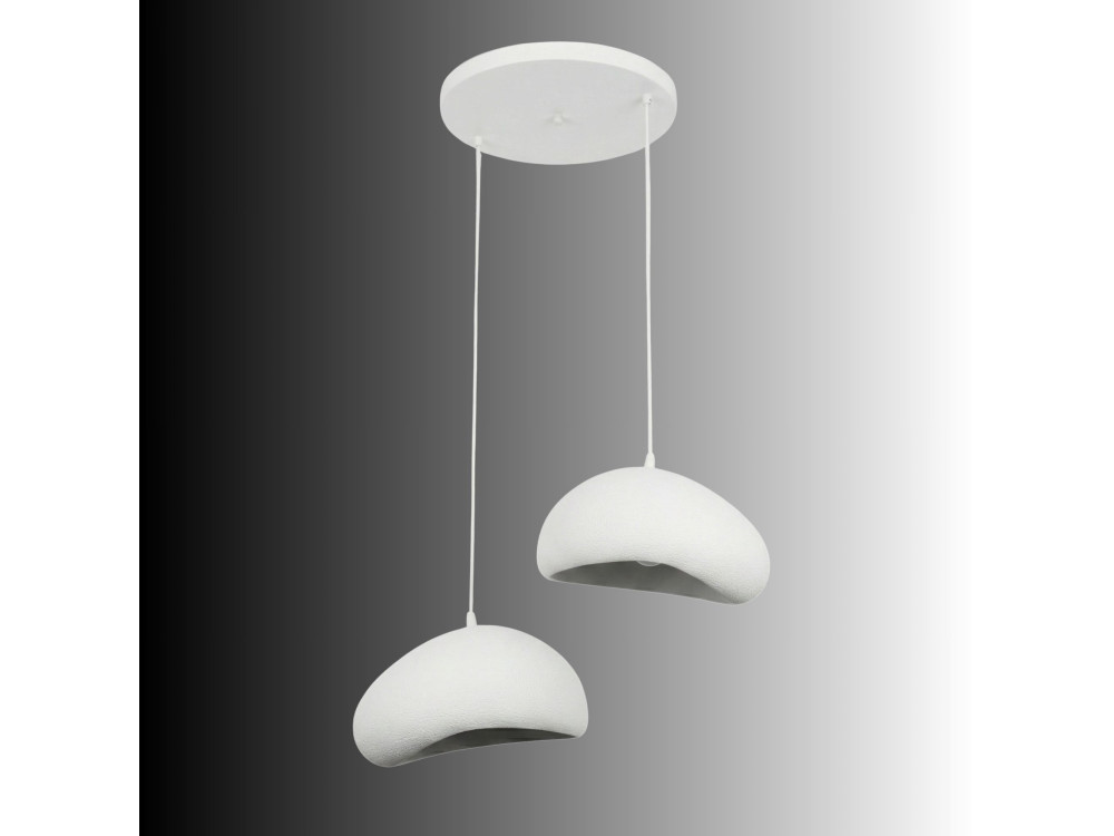 "Loval" Metal Chandelier - 45 x 27 cm - White