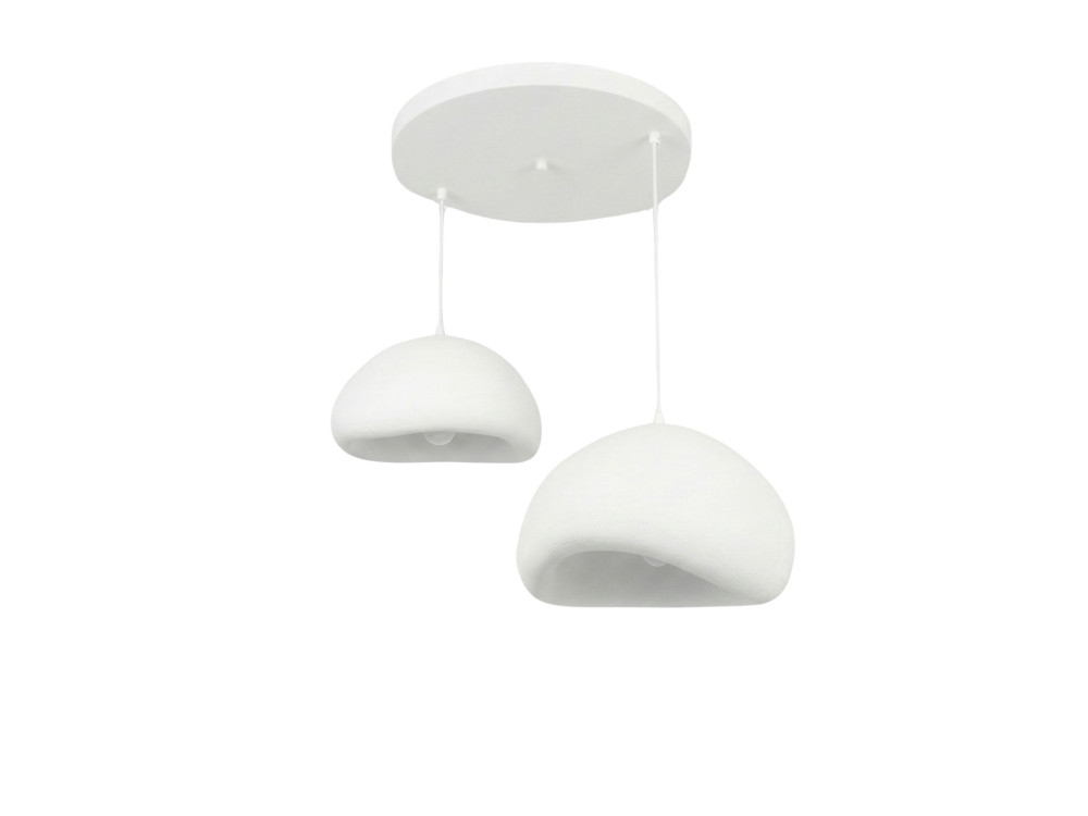 "Loval" Metal Chandelier - 89 x 44 cm - White