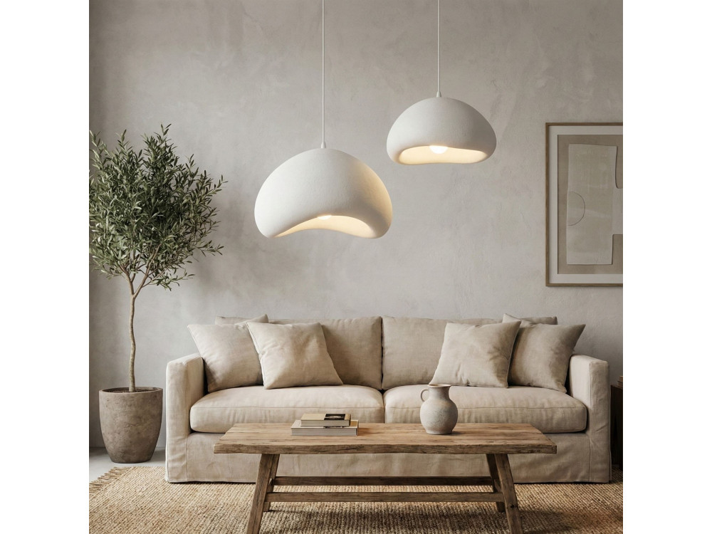 "Loval" Metal Chandelier - 89 x 44 cm - White