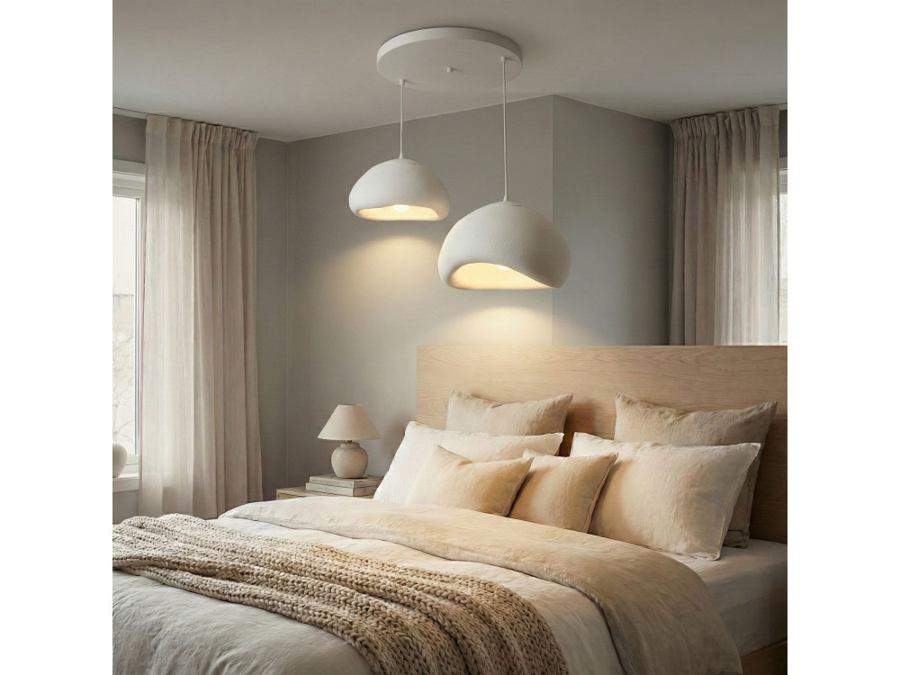 "Loval" Metal Chandelier - 89 x 44 cm - White