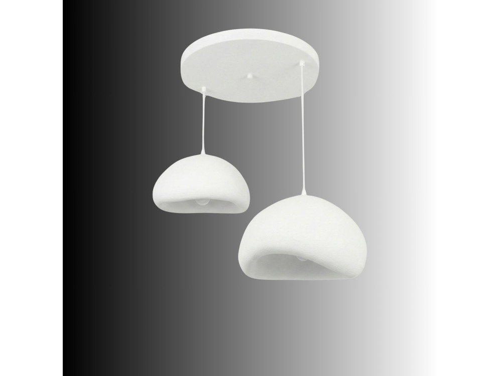 "Loval" Metal Chandelier - 89 x 44 cm - White