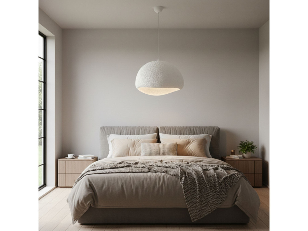 "Loval" Metal Pendant Light - 50 x 44 cm - White