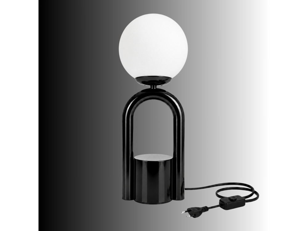 "Loop" Metal Table Lamp - 15 x 15 cm - Black