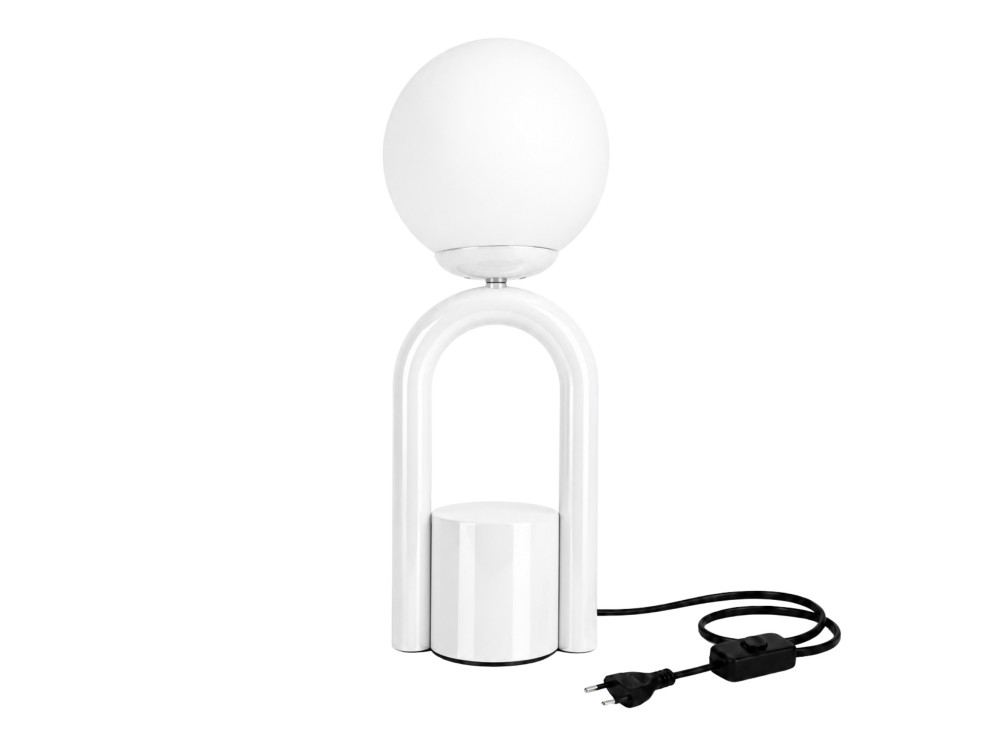 "Loop" Metal Table Lamp - 15 x 15 cm - White