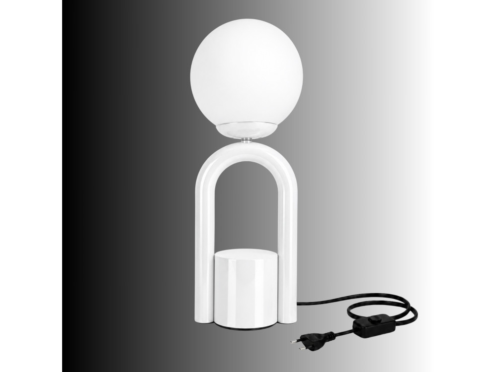 "Loop" Metal Table Lamp - 15 x 15 cm - White
